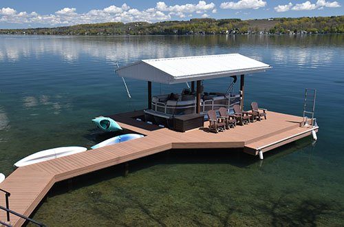 Permanent dock with sun deck